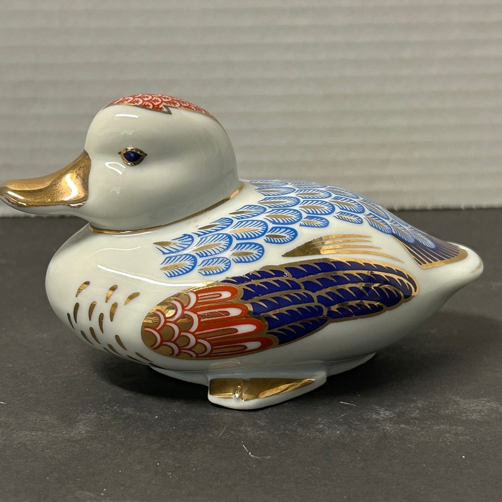 Royal Crown Derby Mandarin Duck Paperweight Multi Excellent Imari Gold Bone
